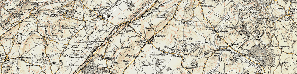 Old map of Bourton Grange in 1902