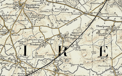 Old map of Bourton Heath in 1901-1902