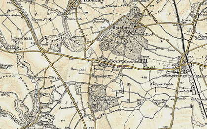 Old map of Bourton-on-the-Hill in 1899