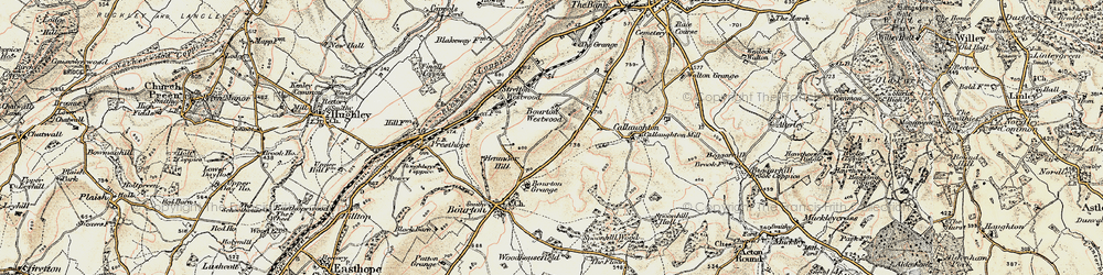 Old map of Bourton Westwood in 1902