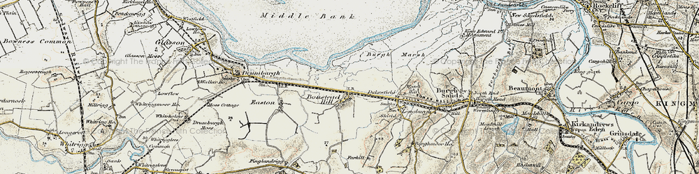 Old map of Burgh Marsh in 1901-1904