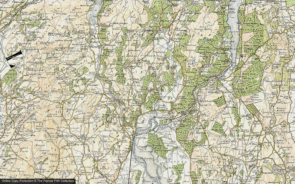 Old Map of Historic Map covering Bouth Fall Stile in 1903-1904