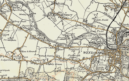 Old map of Boveney Court in 1897-1909