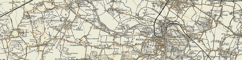 Old map of Boveney in 1897-1909