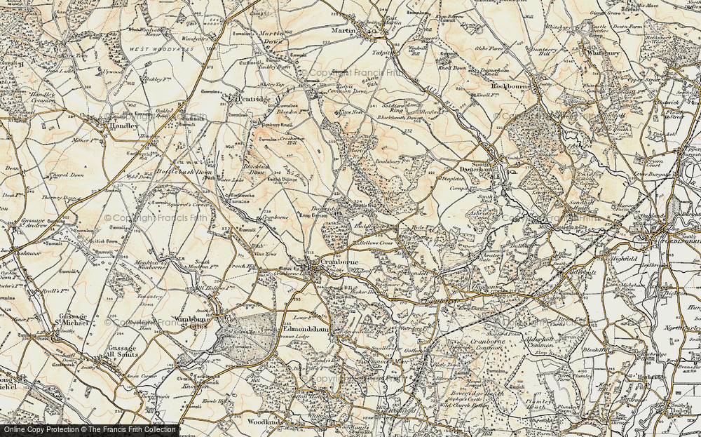 Old Map of Boveridge, 1897-1909 in 1897-1909
