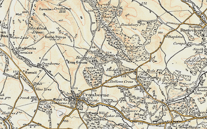 Old map of Boveridge in 1897-1909