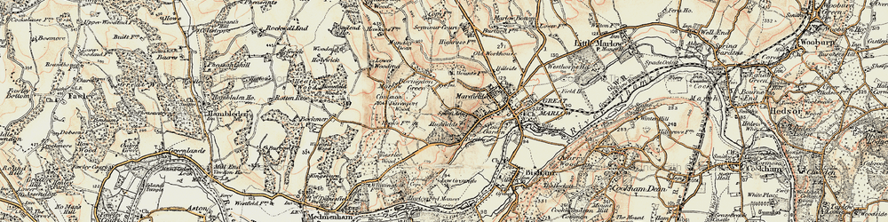 Old map of Bovingdon Green in 1897-1898