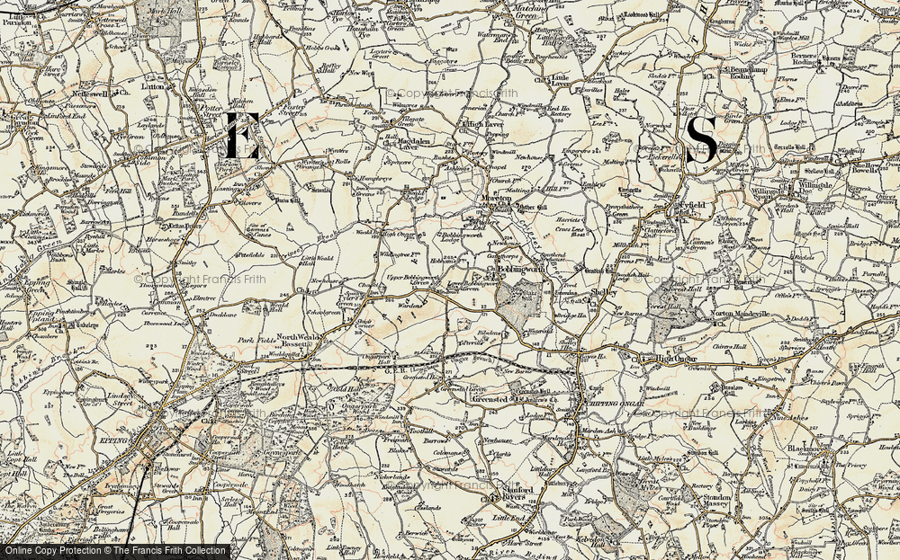 Old Map of Bovinger, 1898 in 1898