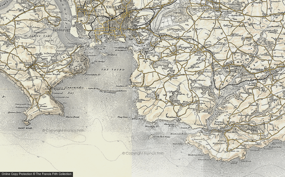 Old Map of Bovisand Bay, 1899-1900 in 1899-1900