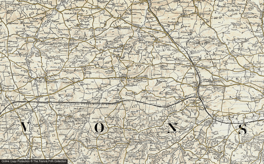 Old Map of Bow, 1899-1900 in 1899-1900