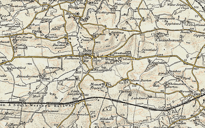 Old map of Bow in 1899-1900
