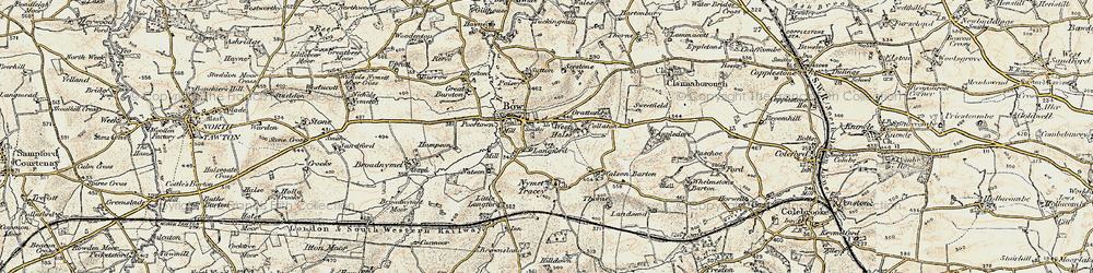 Old map of Langford in 1899-1900