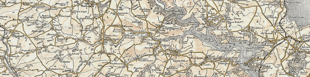 Old map of Yetson in 1899