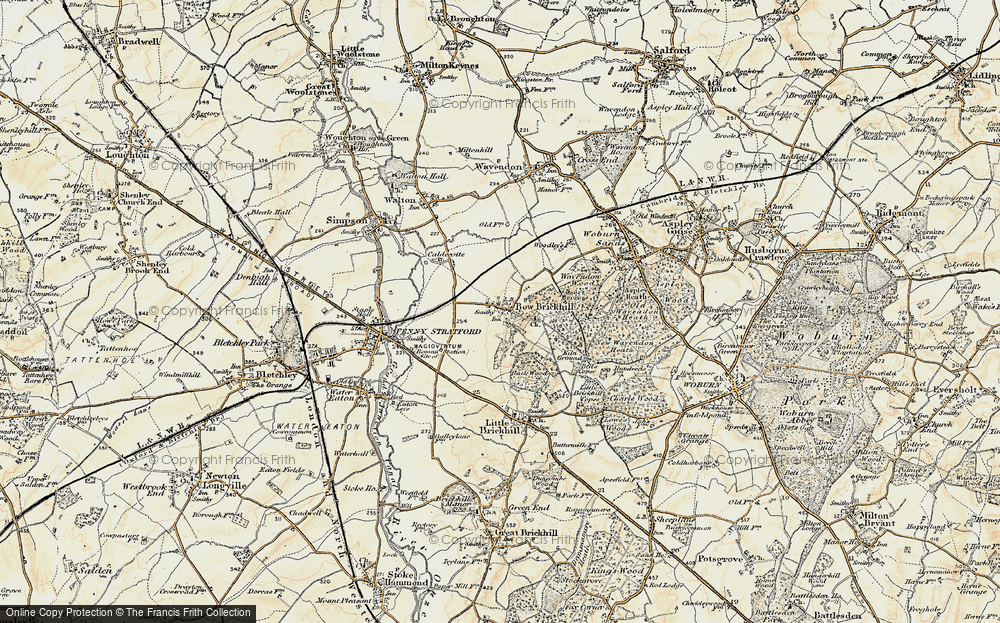 Old Map of Bow Brickhill, 1898-1901 in 1898-1901