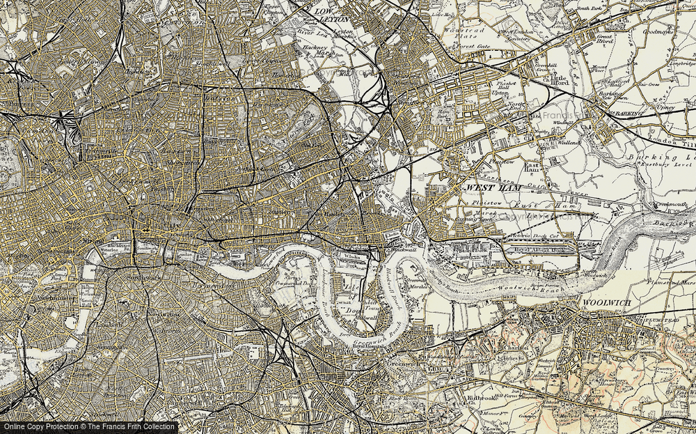Old Map of Bow Common, 1897-1902 in 1897-1902