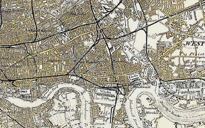 Old map of Bow Common in 1897-1902