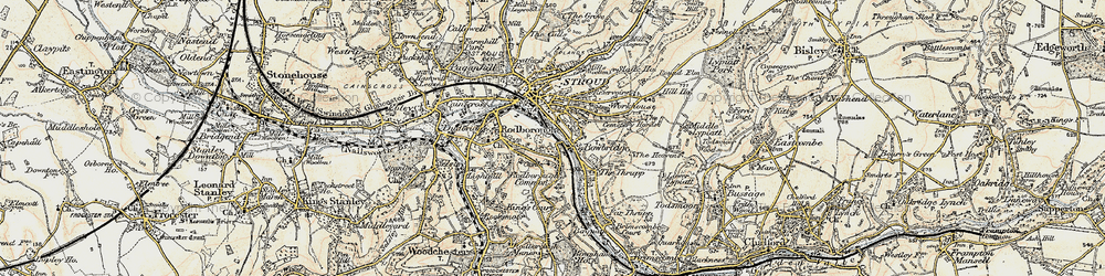 Old map of Bowbridge in 1898-1900
