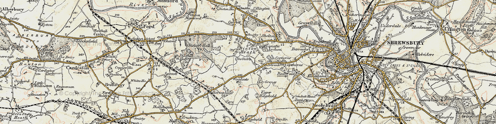 Old map of Woodcote in 1902