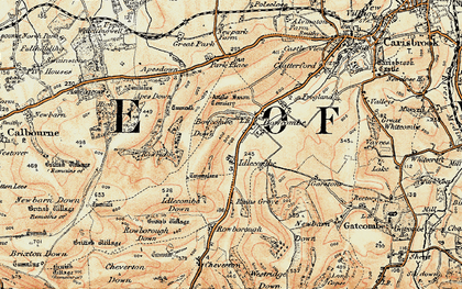 Old map of Bowcombe in 1899-1909