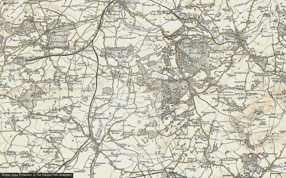 Old Map of Historic Map covering Bowden Hill Ho in 1899