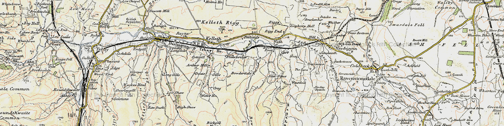 Old map of Birkgill Moss in 1903-1904