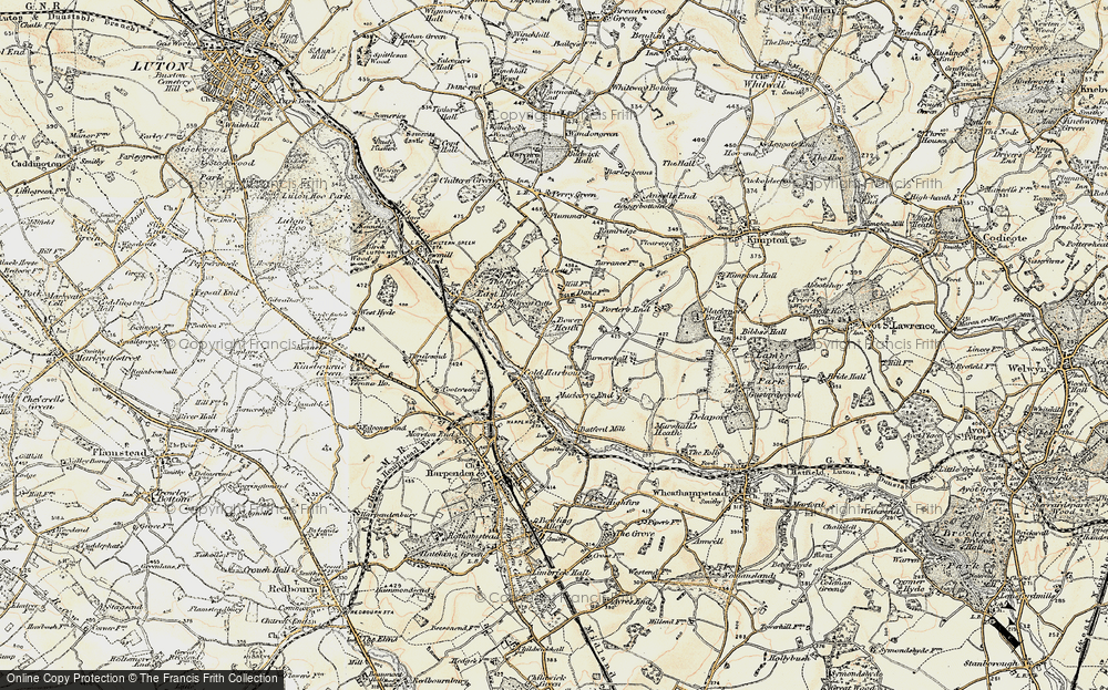 Old Map of Bower Heath, 1898-1899 in 1898-1899