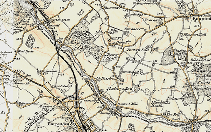 Old map of Bower Heath in 1898-1899
