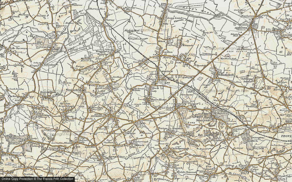 Old Map of Bower Hinton, 1898-1900 in 1898-1900