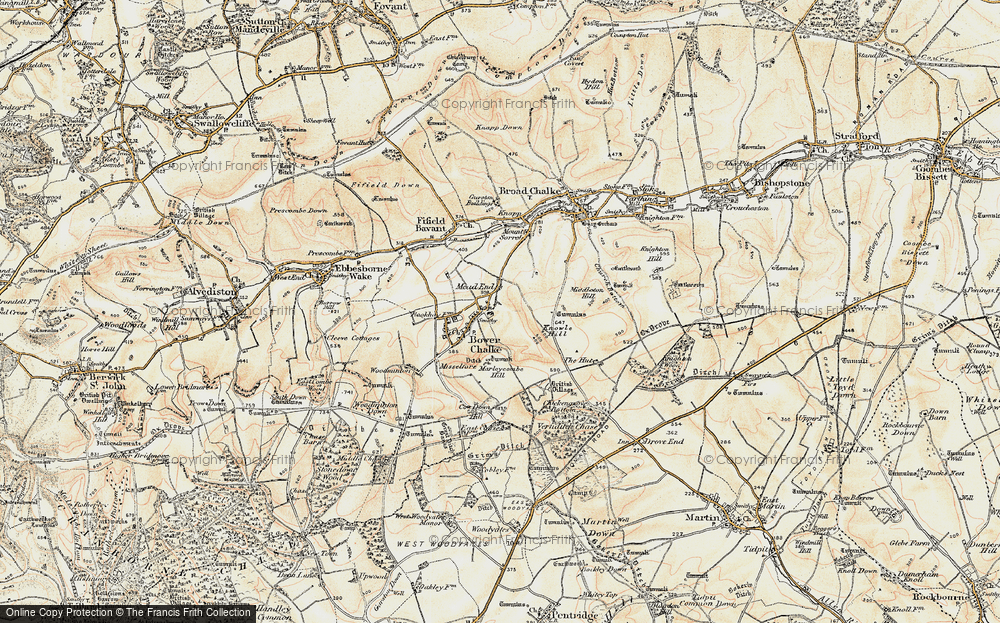 Old Map of Bowerchalke, 1897-1909 in 1897-1909