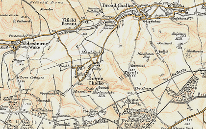 Old map of Bowerchalke in 1897-1909