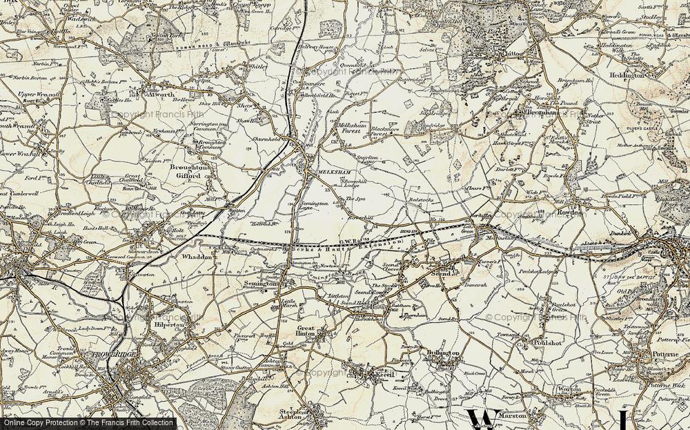 Old Map of Bowerhill, 1898-1899 in 1898-1899