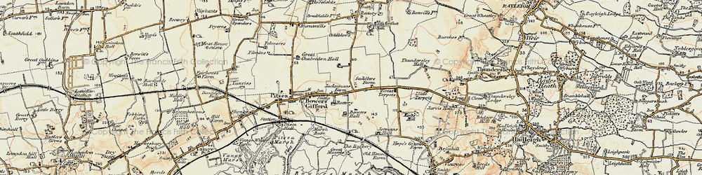 Old map of Bowers Gifford in 1898