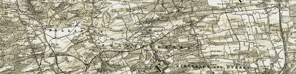 Old map of Bowhill in 1903-1908