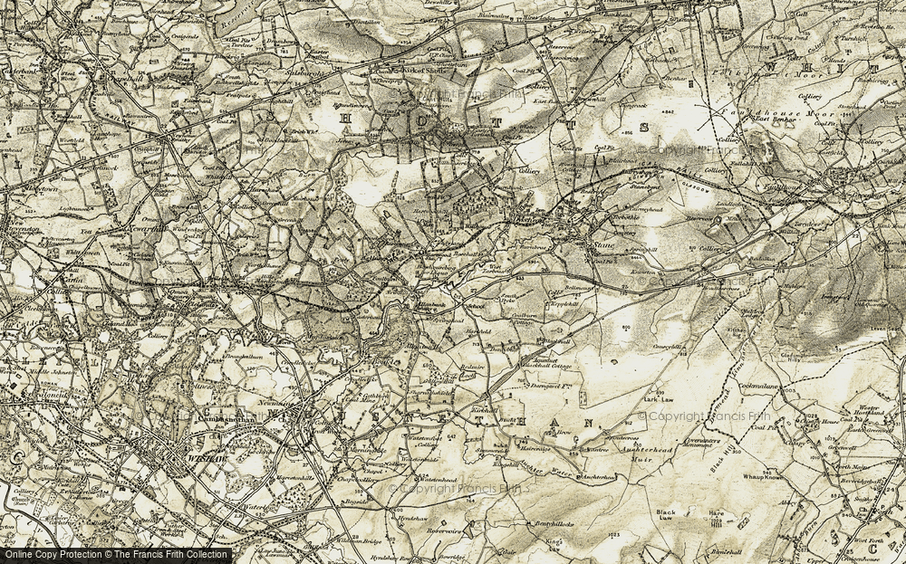 Old Map of Bowhousebog, 1904-1905 in 1904-1905