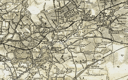 Old map of Bowhousebog in 1904-1905