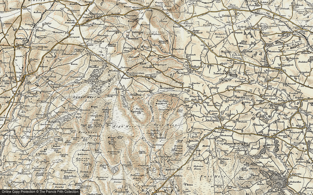 Old Map of Bowithick, 1900 in 1900
