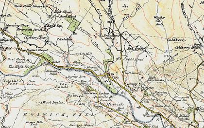 Old map of Broadley's Gate in 1904