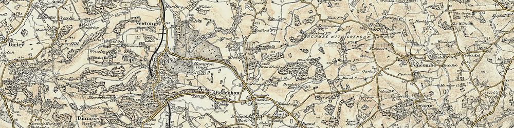 Old map of Bowley in 1899-1901