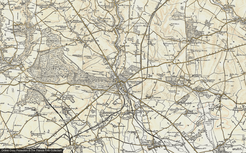 Old Map of Historic Map covering Spital Gate in 1898-1899