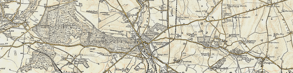Old map of Bowling Green in 1898-1899