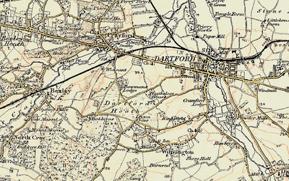 Old map of Bowmans in 1897-1898