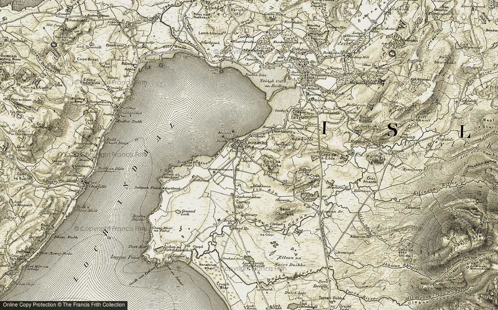 Old Map of Historic Map covering Tom na Crior in 1905-1907
