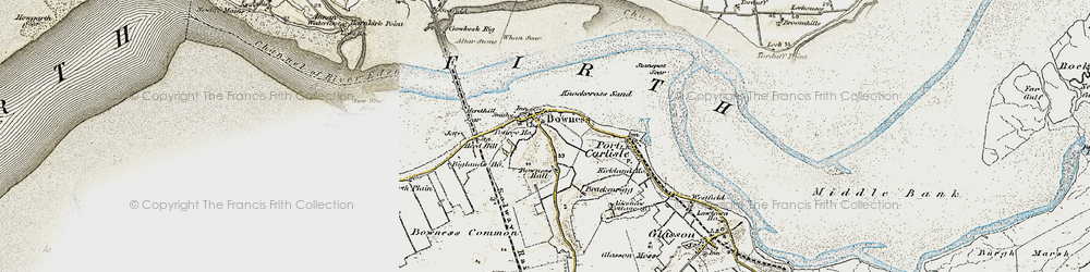 Old map of Bowness-on-Solway in 1901-1904