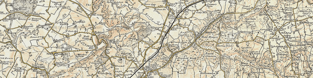 Old map of Batt's Brook in 1897-1900