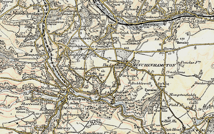 Old map of Box in 1898-1900