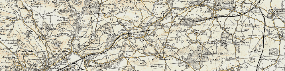Old map of Box in 1899