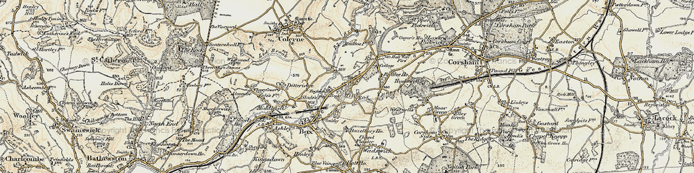 Old map of Box Tunnel in 1899