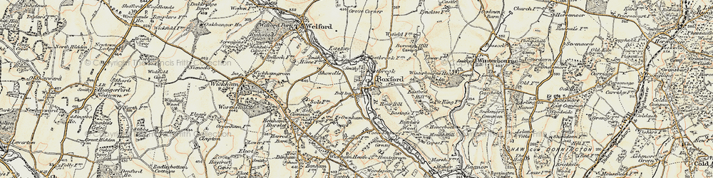 Old map of Boxford in 1897-1900