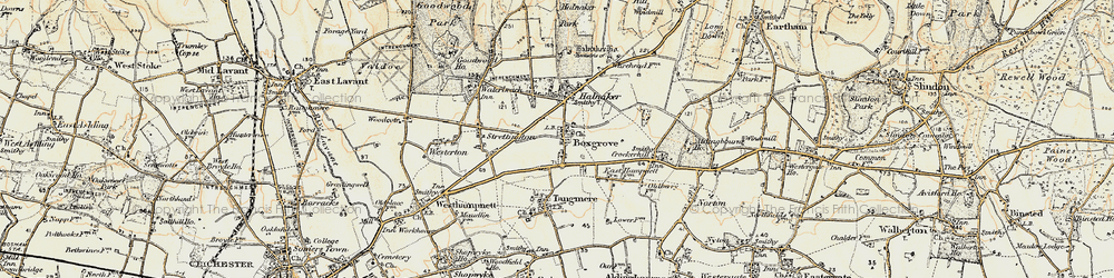Old map of Boxgrove in 1897-1899