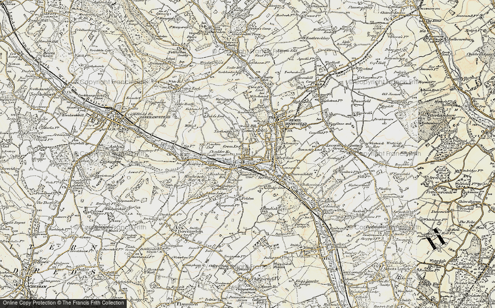 Old Map of Boxmoor, 1898 in 1898